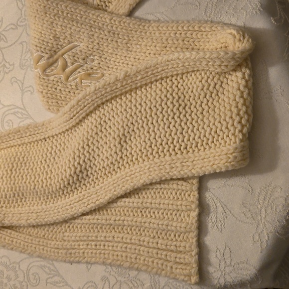 ABERCROMBIE AND FITCH ANGORA BLEND SCARF KNIT CREAM 80" - Picture 6 of 8